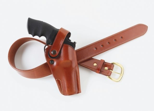 Galco Outdoorsman Belt Leather Holster Smith & Wesson Model 500 X-Frame Revolver 4in Left Hand Plain Tan - Galco