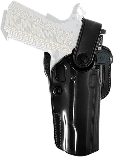 Galco APO Strongside/Crossdraw OWB Black Steerhide Fits Glock 17 Gen1-5 Belt Holster Right Hand - Galco