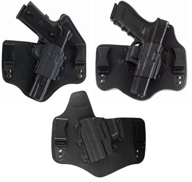 USED, Galco Kingtuk IWB Leather Holster, Glock 19/Glock 23/Glock 31/Glock 32/Glock 26/Glock 27/Glock 33/Glock 17/Glock 22, Right Hand, Plain, Black, KT224B by USA Galco Concealed Holsters
