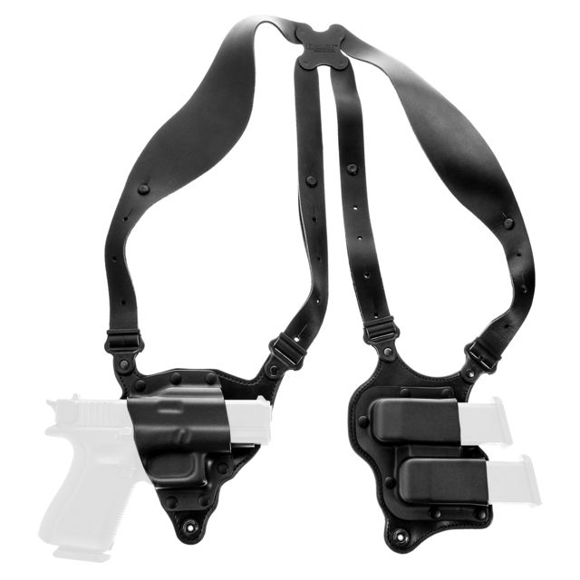 Galco Parabellum Shoulder System Right Hand Glock 17/19/22/23/26/27/31/32/33 Black Leather - Galco