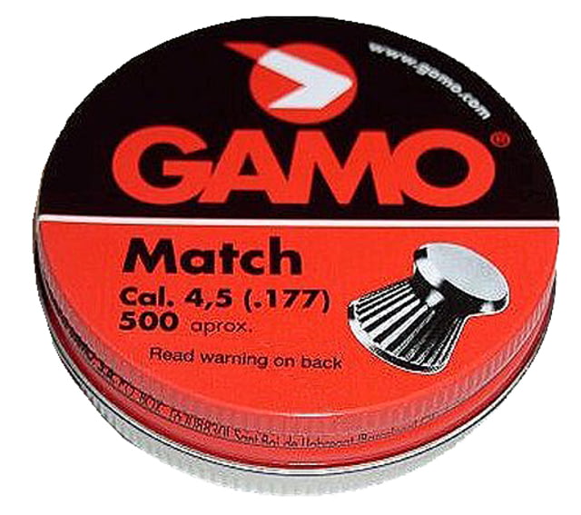 Gamo Match .177 Caliber 7.6 grain Lead Flat Nose Pellets 500 Rounds