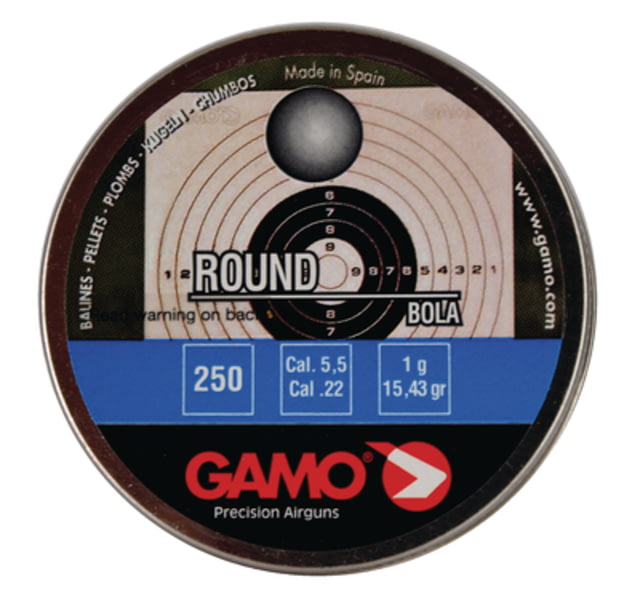 Gamo .22 Caliber Roundball Pellets 250 Tin