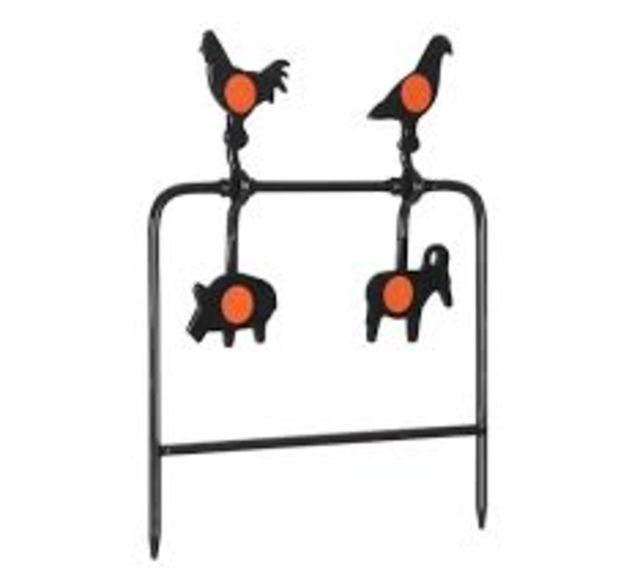 Gamo Airgun Plinking Target 12 Orange Bullseye Stickers Black - Gamo