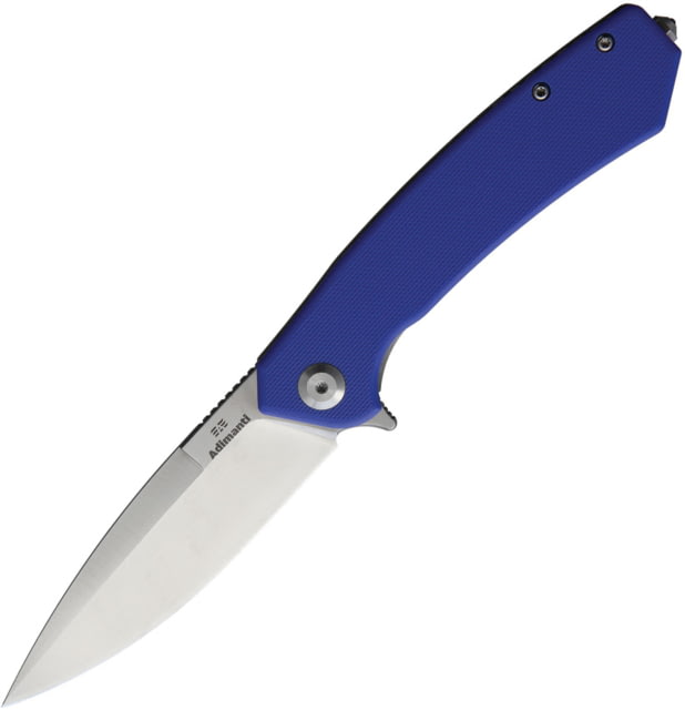 Ganzo Knives Adimanti Framelock Blue Folding Knife 3.38" satin finish D2 tool steel blade Blue G10 handle with stainless back handle - Ganzo Knives