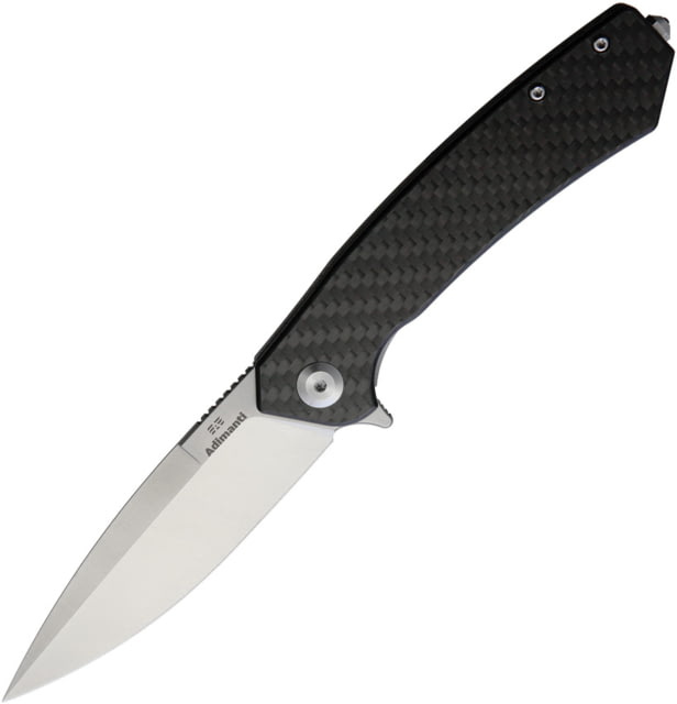 Ganzo Knives Adimanti Framelock CF Folding Knife 3.38" satin finish D2 tool steel blade Carbon fiber handle with stainless back handle - Ganzo Knives