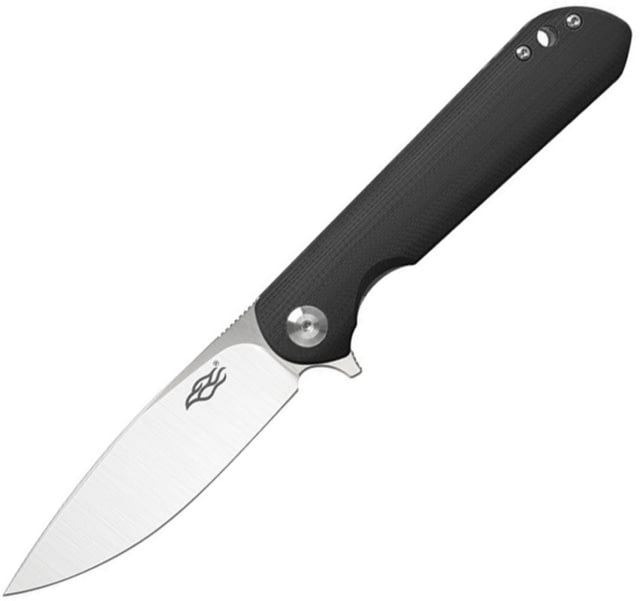 Ganzo Knives Firebird Linerlock Black Folding Knife 3.5" satin finish D2 tool steel spear point blade Black G10 handle - Ganzo Knives