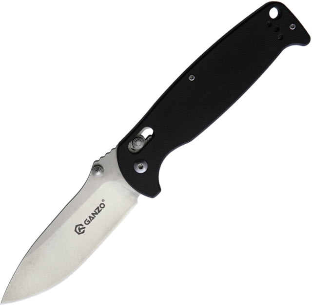 Ganzo Knives  G-Lock Black Folding Knife 3.5" satin finish 440C stainless blade Black G10 handle - Ganzo Knives