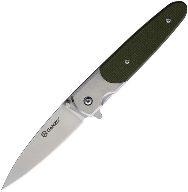 Ganzo Knives  Linerlock Green Folding Knife 3.5" stonewash finish 440C stainless spear point b Green G10 handle - Ganzo Knives