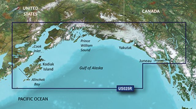 Garmin BlueChart g2 Vision - Anchorage to Juneau JUL 08 (US025R) SD Card - Garmin