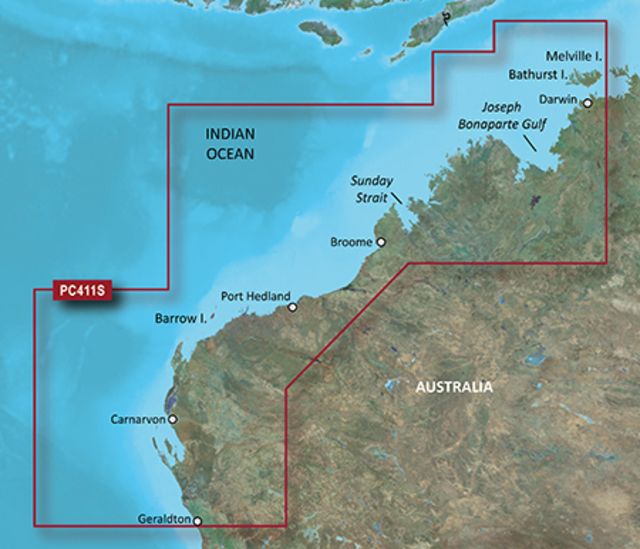 Garmin BlueChart g2 Vision - Geraldton to Darwin JUL 08 (PC411S) SD Card - Garmin