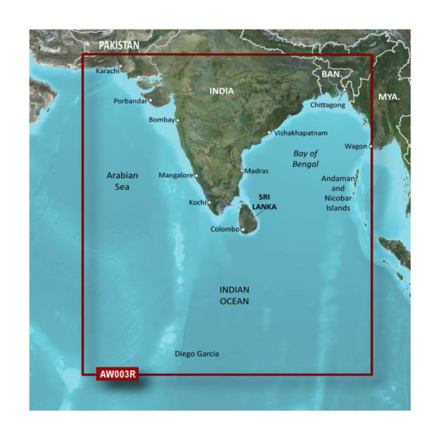 Garmin BlueChart g2 Vision - Indian Subcontinent JUL 08 (AW003R) SD Card - Garmin