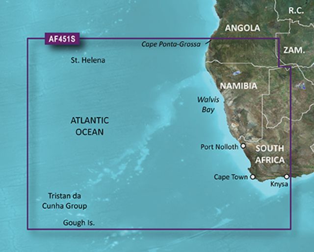 Garmin BlueChart g2 Vision - Namibia to Knysna SA. JUL 08 (AF451S) SD Card - Garmin