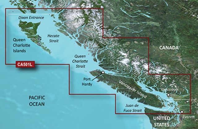 Garmin BlueChart g2 Vision - Vancouver Island - Hecate Strait JUL 08 (CA501L) SD Card - Garmin