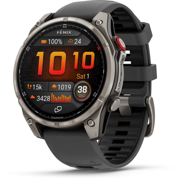 Garmin Fenix 8 Pro Unisex Watches 47mm Case Diameter Titanium Bezel Graphite/Black Silicone Band