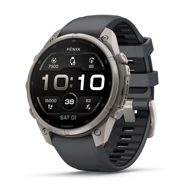 Garmin Fenix 9 Pro Watch 47mm Case Diameter Titanium Bezel Graphite/Black Silicone Band