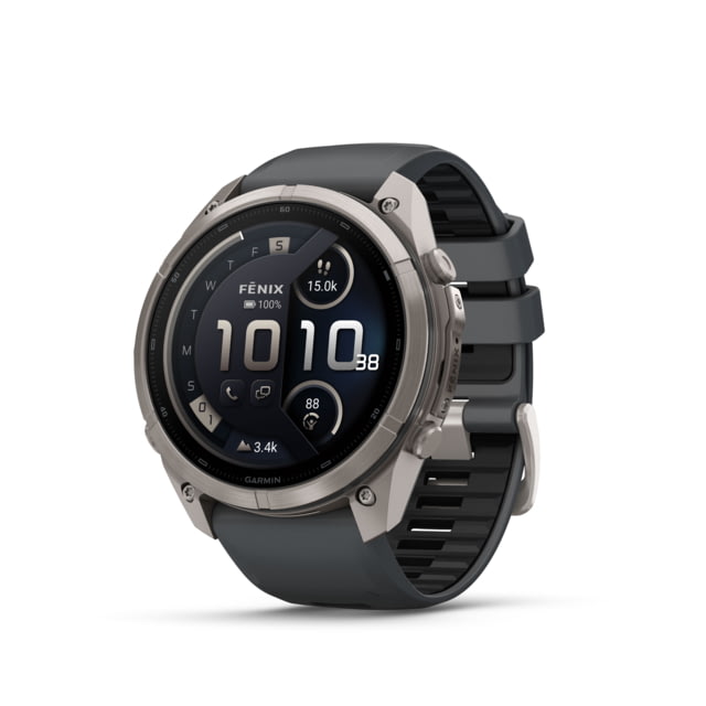 Garmin Fenix 9 Pro Watch 51mm Case Diameter Titanium Bezel Graphite/Black Silicone Band
