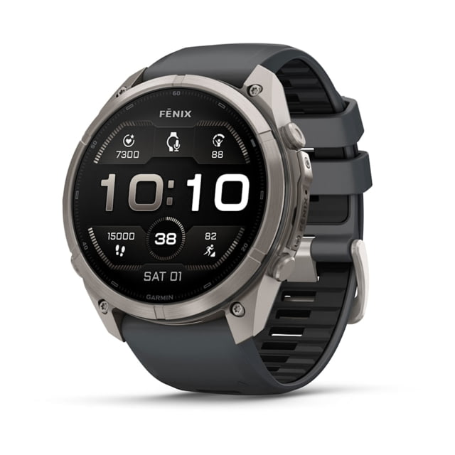 Garmin Fenix 9 Pro Watch 51mm Case Diameter Titanium Bezel Graphite/Black Silicone Band