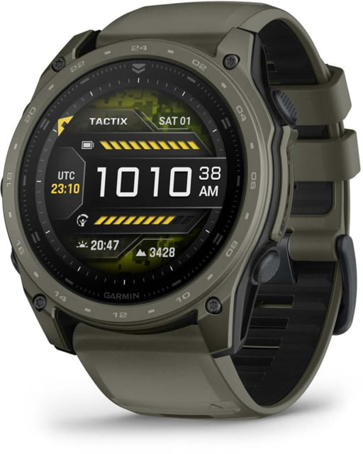 Garmin Tactix 8 Unisex Digital Watch 51mm Case Diameter Titanium w/Cerakote Olive Drab Silicone Band