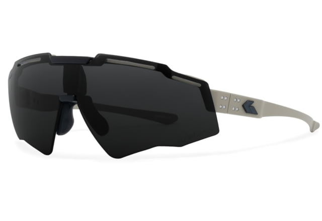 Gatorz Blastshield B2 Sunglasses Desert Matte Black Logo MilSpec Ballistic Polarized Smoke w Anti-Fog ANSI Z87.1 Desert One Size - Gatorz