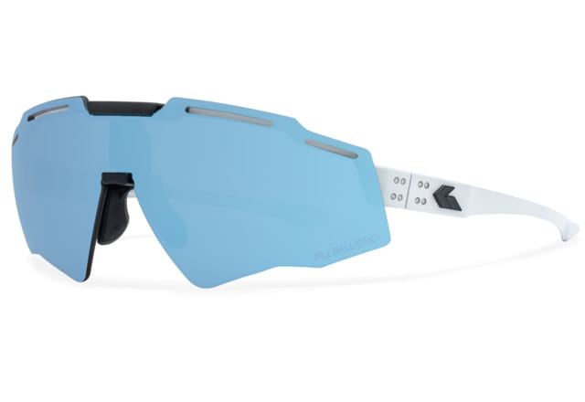 Gatorz Blastshield B2 Sunglasses Frost Matte Black Logo MilSpec Ballistic PolarizedSmoke Blue Mirror w Anti- Fog ANSI Z87.1 Frost One Size - Gatorz