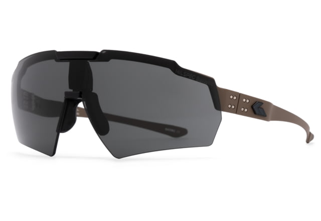 Gatorz Blastshield Sunglasses Black Logo TAN Frame Balistic Smoke Lens - Gatorz
