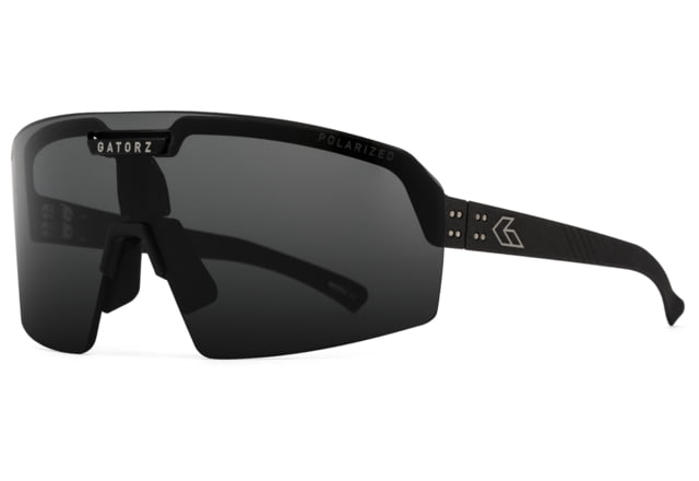 Gatorz Havok Sunglasses Engraved Logo Black Frame Smoke Polarized Lens - Gatorz