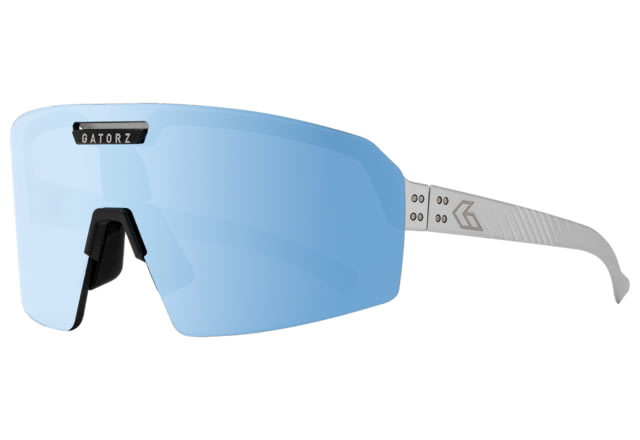 Gatorz Havok Sunglasses Engraved Logo Stainless Frame Blue Mirror Lens - Gatorz
