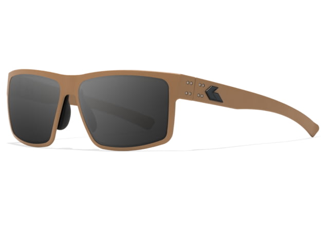 Gatorz Rig Sunglasses Tan Frame with Black Logo Smoke Lenses