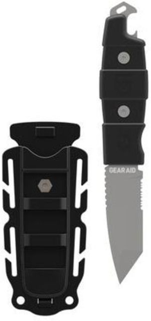 Gear Aid Kotu Tanto Survival Knife w/ Quick Release Sheath and Removable Belt Clip Titanium-coated 3in Blade Acetal Handle Black - Gear Aid