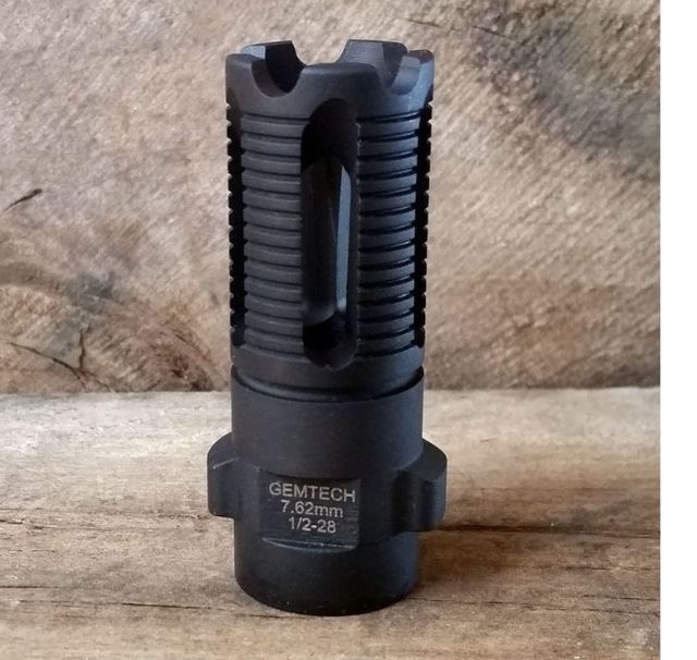 Gemtech Quickmount Flash Hider 7.62 mm 1/2-28 Black - Gemtech