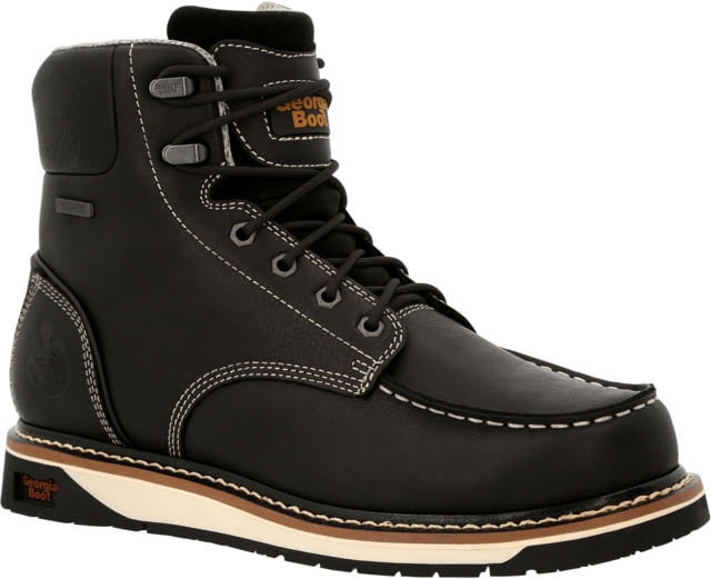 Georgia Boot AMP LT Wedge Waterproof Moc-Toe 6in Work Boot - Men's Medium Black 13