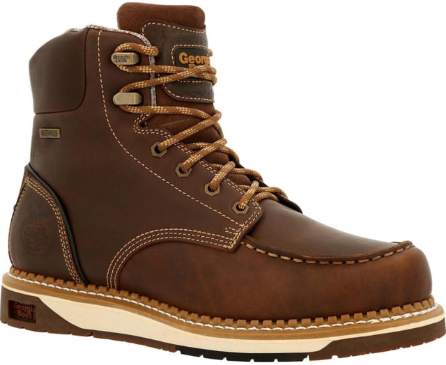 Georgia Boot AMP LT Wedge Waterproof Moc-Toe 6in Work Boot - Men's Medium Brown 10 - Georgia Boot