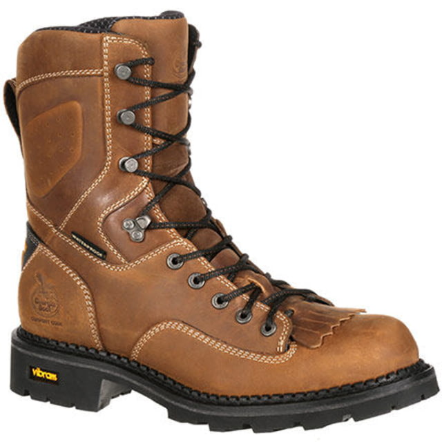 Georgia Boot Comfort Core Waterproof Low-Heel Logger 8 inch Work Boot - Men's Crazy Horse 9 - Georgia Boot