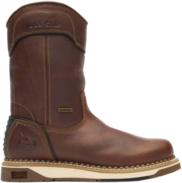 Georgia Boot AMP LT Wedge Waterproof Men's Pull-On Work Boot 9 US Medium Browm GB00369 9M