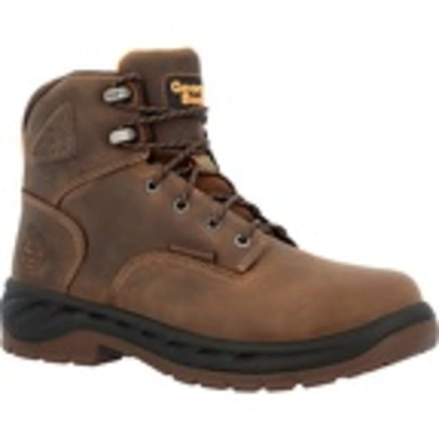 Georgia Boot Over Time Waterproof 6 inch Work Boot w/Alloy Toe - Men's Wide Brown 9