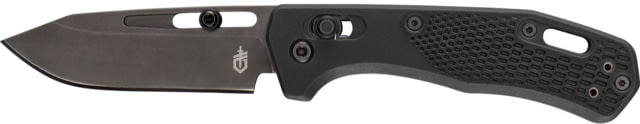 Gerber Assert Pivot Lock Black Folding Knife 4in Closed 3in Black Stonewash S30V Stainless Steel Blade Black Nylon Handle - Gerber