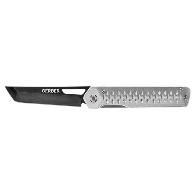 Gerber Ayako Folding Knife 7Cr17MoV Plain Edge Silver Handle - Gerber