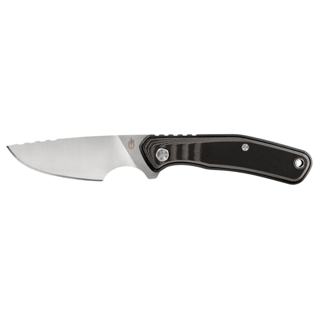 Gerber Downwind Caper Fixed Blade Knife 3.5in 7Cr17MoV Steel Stonewash Blade Black G-10 Scale Handle - Gerber