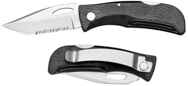 Gerber E-Z Out Jr Folding Knife Serrated Blade Black Rugged Polycarbonate Handle - Gerber