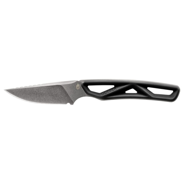 Gerber Exo-Mod Fixed Blade Knife 7Cr17 Steel Plain Edge Black Handle - Gerber