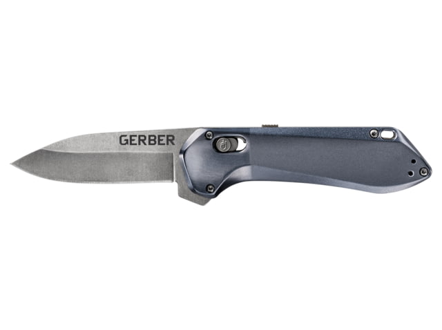 Gerber Highbrow Compact Assisted Opening Folding Knife 2.8in 7Cr17MoV Plain Edge Urban Blue Handle - Gerber