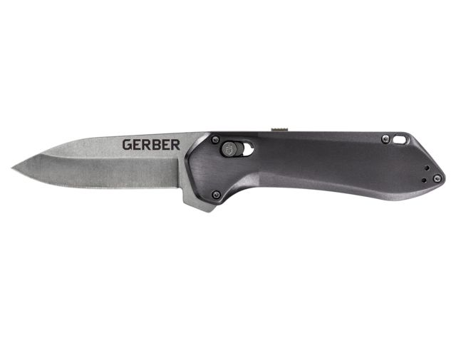 Gerber Highbrow Compact Assisted Opening Folding Knife 2.8in 7Cr17MoV Plain Edge Grey Handle - Gerber