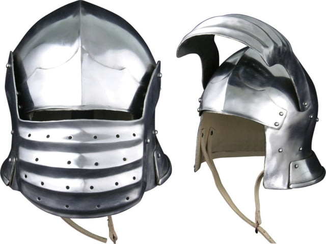 Get Dressed For Battle Bellows Face Sallet Wearable 14 Gauge Steel Helmet With Liner - Get Dressed For Battle