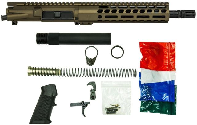 Ghost Firearms Upper Receiver Pistol Lower Parts Kit .300 Blackout 10.5in Pistol Moly Steel Barrel 1-8 Twist M-LOK Free Float Hand Guard Burnt Bronze - Ghost Firearms