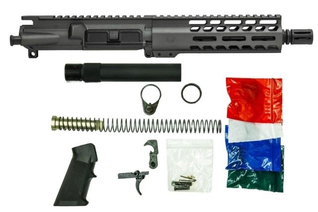 Ghost Firearms Complete Upper Receiver Pistol Lower Parts Kit 9mm 7.5in Pistol Length 4150 Chrome Moly Steel Barrel 1-10 Twist 7in M-LOK Rail A2 Flash - Ghost Firearms