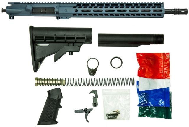 USED Ghost Firearms Upper Receiver Rifle Lower Parts Kit .300 Blackout 16in Pistol Moly 1-8 14in M-LOK Free Float Hand Guard A2 Flash Hider Blue - Ghost Firearms