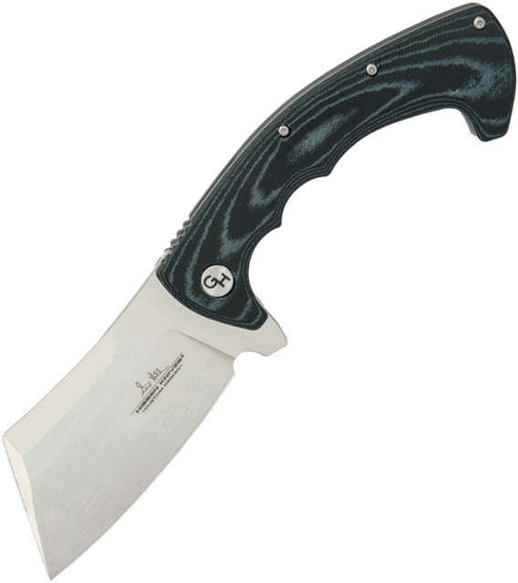 Gil Hibben Cleaver Linerlock Folding Knife 3.88" satin finish 7Cr17MoV stainless cleaver styl Black canvas micarta handle - Gil Hibben