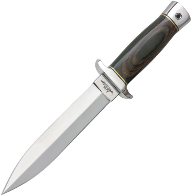 Gil Hibben Double Edge Boot Knife 6" mirror finish double edge 5Cr15MoV stainless bl Black pakkawood handle - Gil Hibben