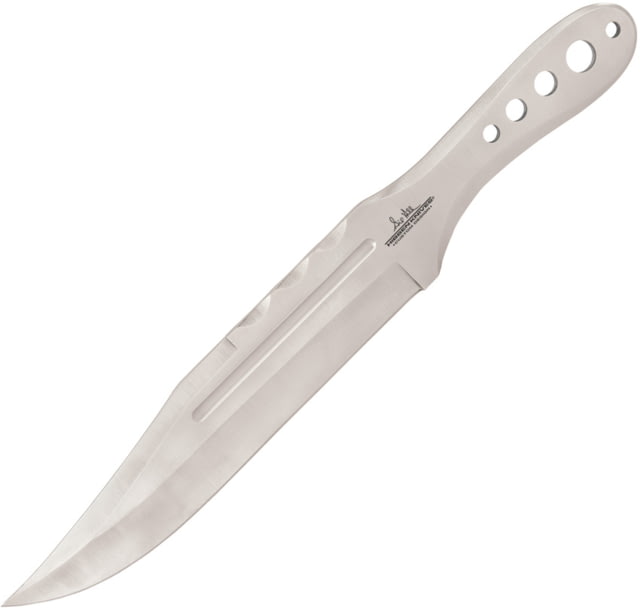 Gil Hibben Hibben III Throwing Knife 15in Overall 9.25in Satin 3Cr13 Stainless Blade Stainless Steel Handle Leather Sheath - Gil Hibben