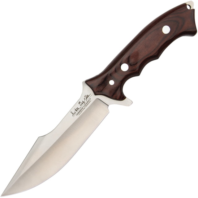 Gil Hibben Legacy Fighter IV Knife 12.13in Overall 6.25in Mirror 5Cr15MoV Stainless Blade Brown Pakkawood Handle Leather Sheath - Gil Hibben